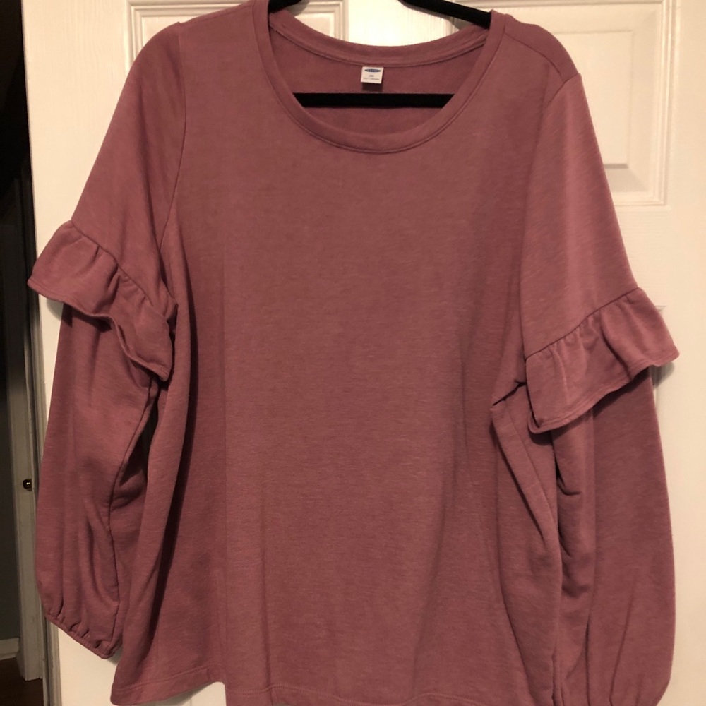 Blush sweatshirt with ruffles details
